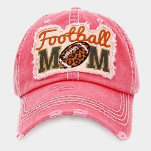 Football MOM Pink Vintage Baseball Cap KBETHOS